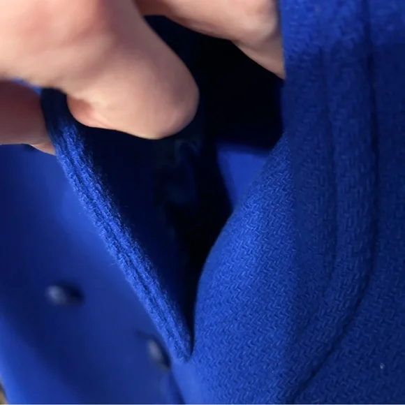 Talbots Pea Coat Italian Woven Wool Lined Double Breasted Size 20 Royal Blue - Picture 7 of 15